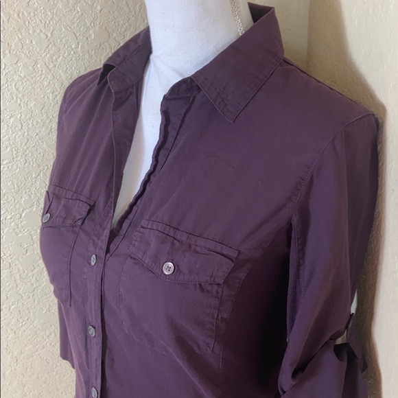 James Perse Standard side slub eggplant top sz 1 - Picture 2 of 10